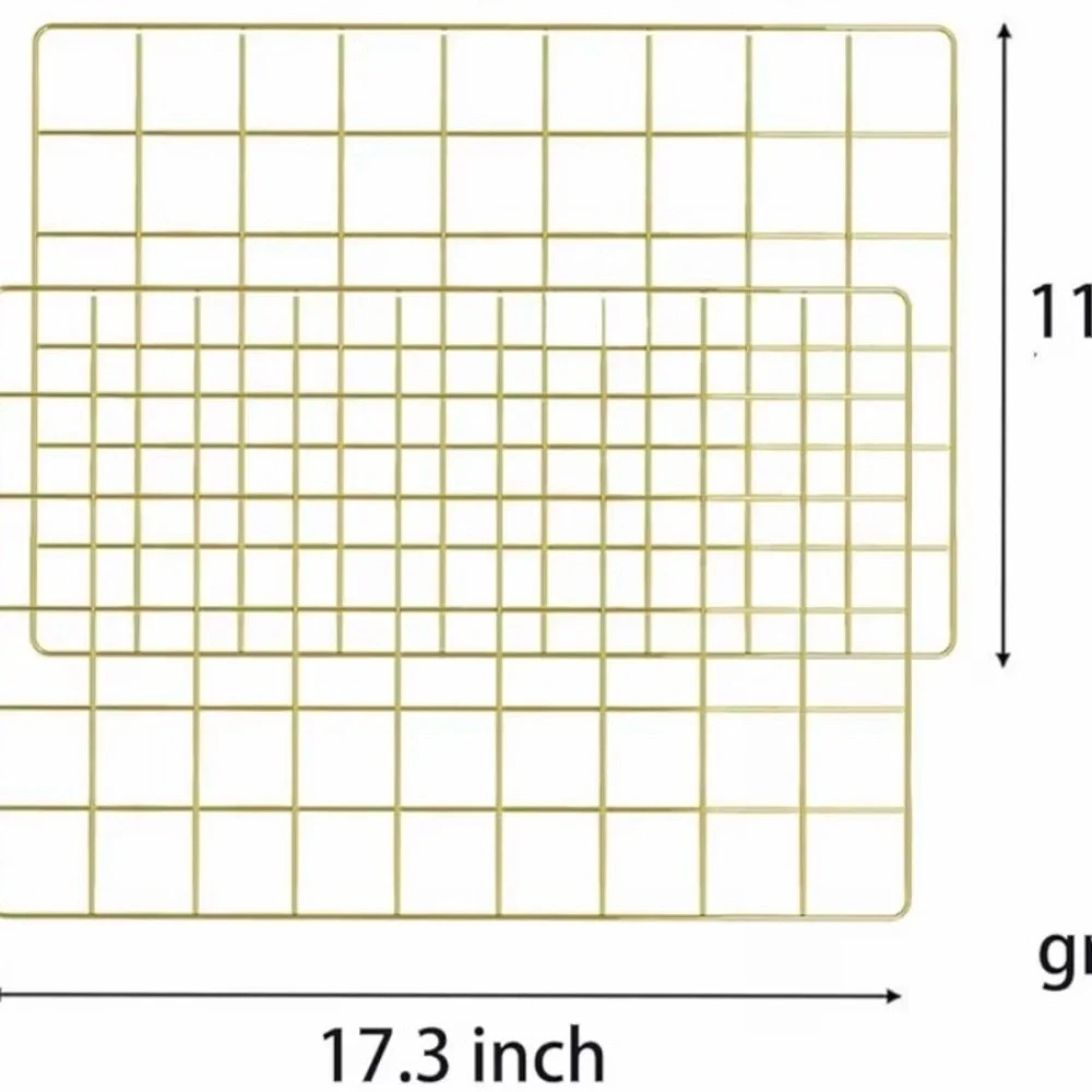 Gold Wire Wall Grid Panel Multifunction Painted Photo Hanging Display Wall 17x12